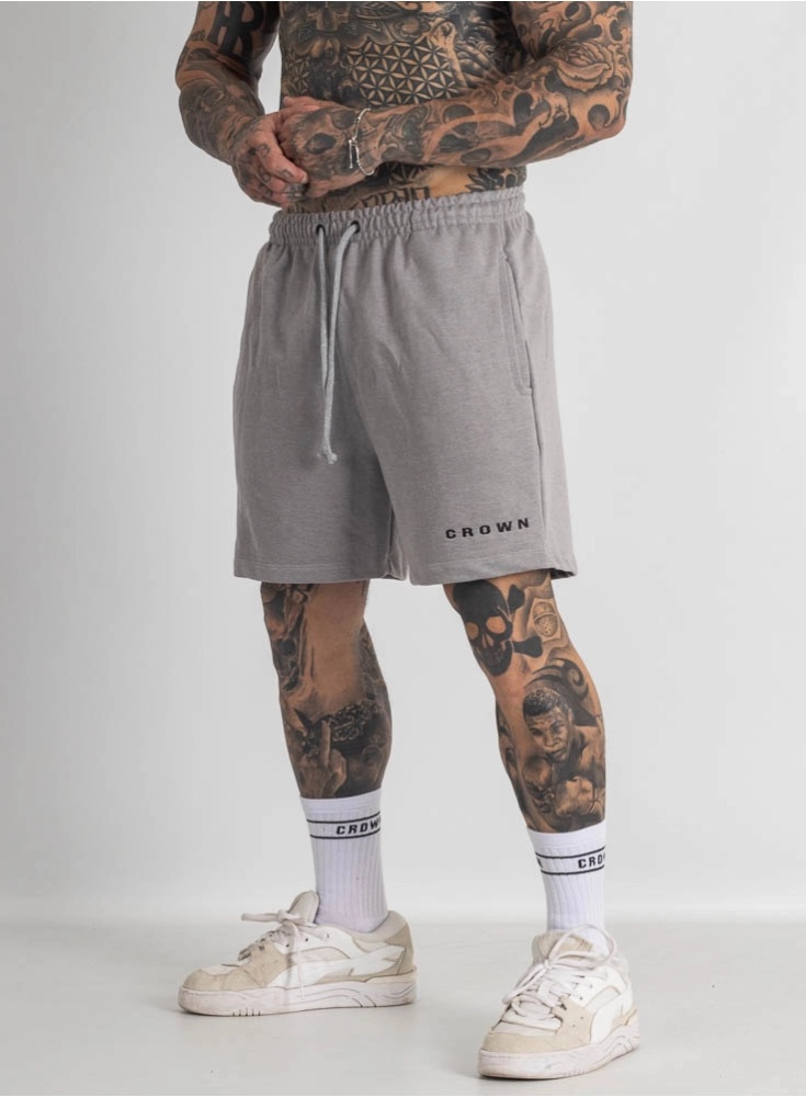 Bermuda de Moletom Crown Curta Dark Mescla