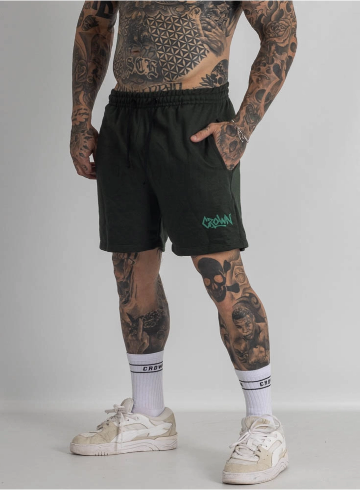 Bermuda de Moletom Crown Curta Graffs Verde