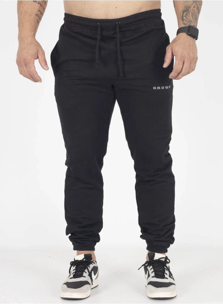 Calça Crown Training Moletom Slim Dark Preto