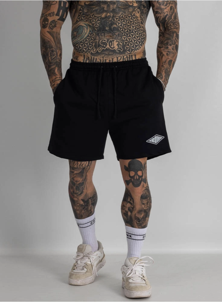 Bermuda de Moletom Crown Curta Form Preta Bermuda de Moletom Crown Curta Form Preta