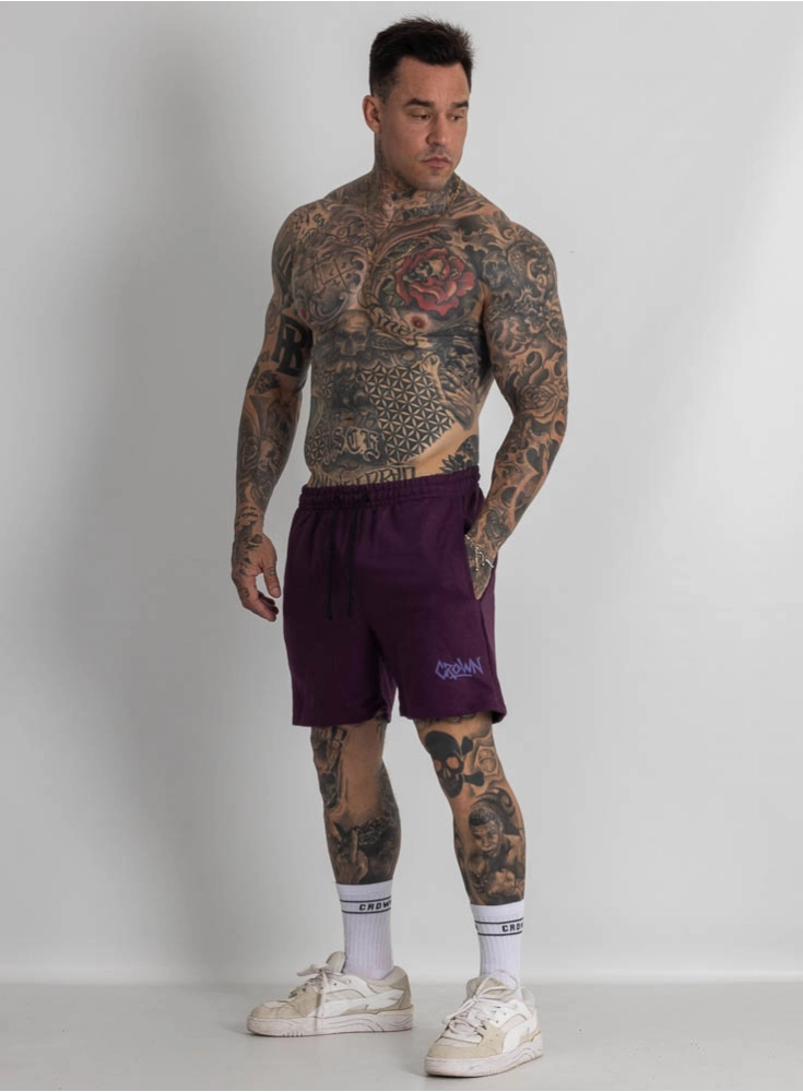Bermuda de Moletom Crown Curta Graffs Roxa