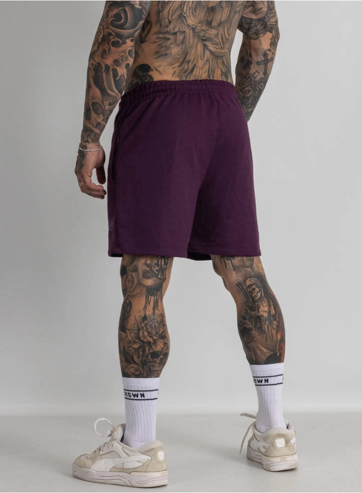 Bermuda de Moletom Crown Curta Graffs Roxa