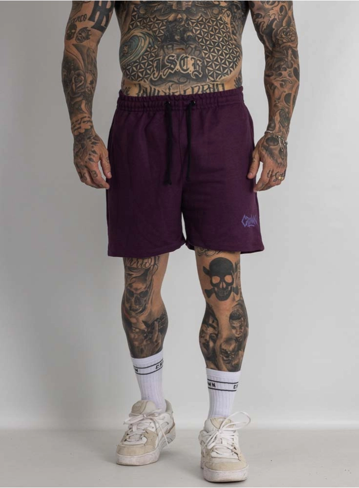 Bermuda de Moletom Crown Curta Graffs Roxa