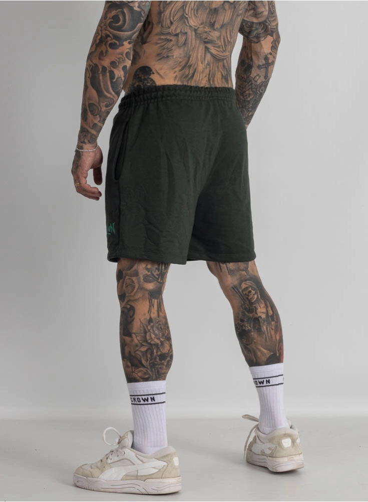 Bermuda de Moletom Crown Curta Graffs Verde