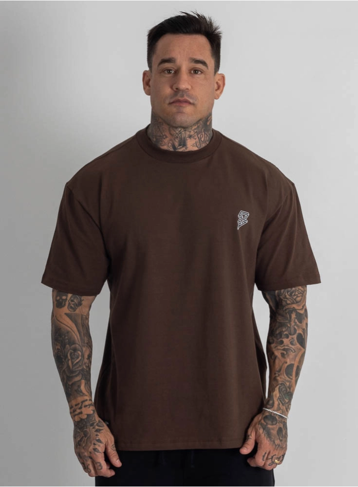 Camiseta Oversized Logo Marrom