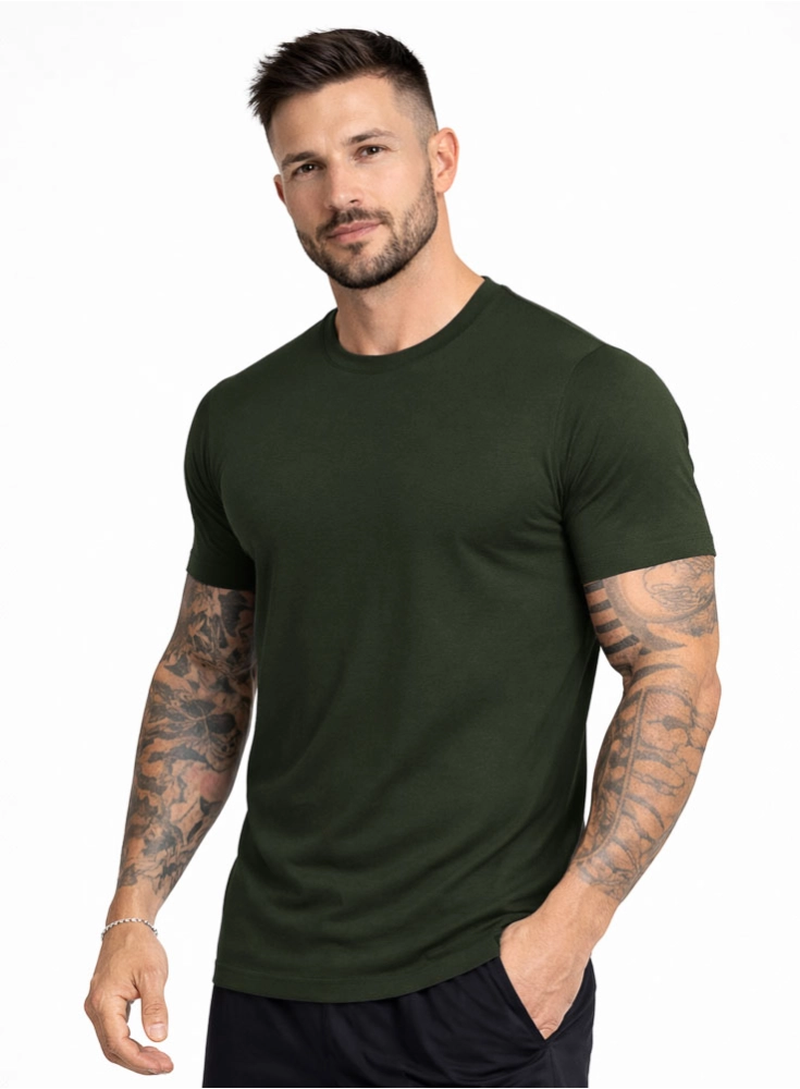 Camiseta Crown Tech Modal Verde Musgo