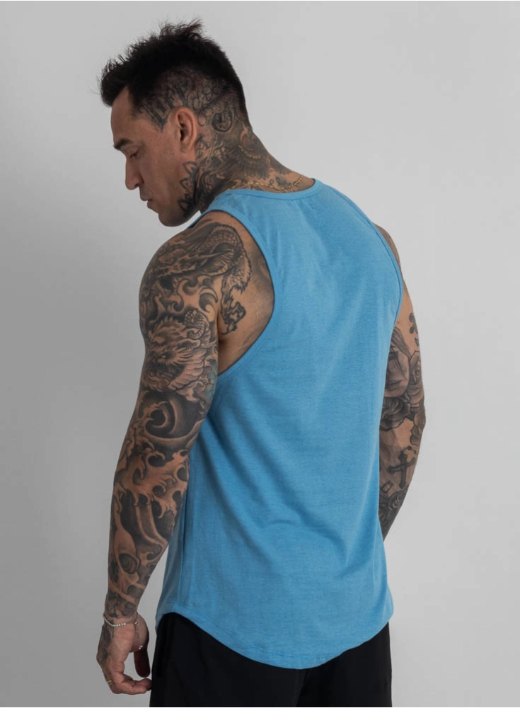 Regata Crown Tradicional Core Mescla Azul Claro Regata Crown Tradicional Core Mescla Azul Claro