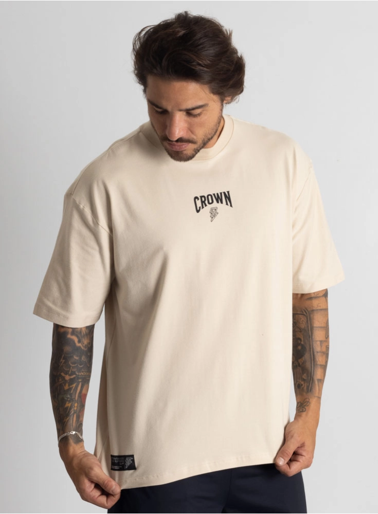 Camiseta Oversized Treino Fofo Creme