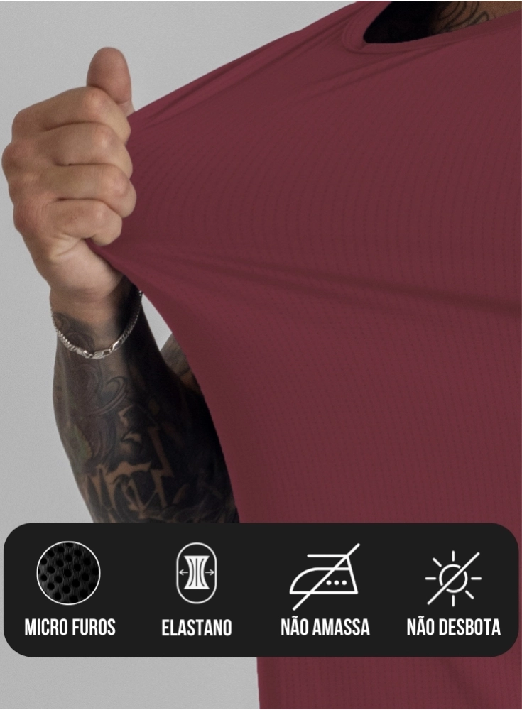 Camiseta Crown Dry Fit Ice Bordo