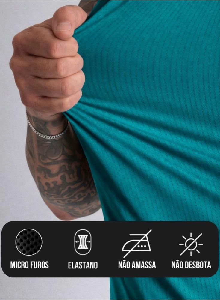 Camiseta Crown Dry Fit ice Classic Verde Petr&oacute;leo 