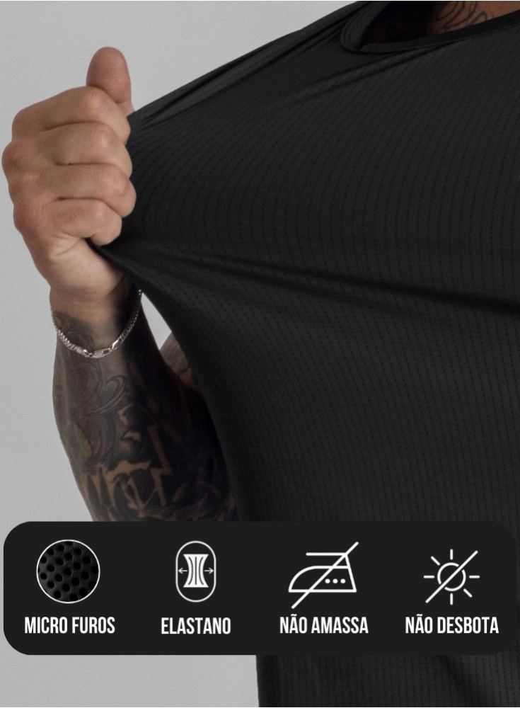 Camiseta Crown Dry Fit Ice Preta Elemental