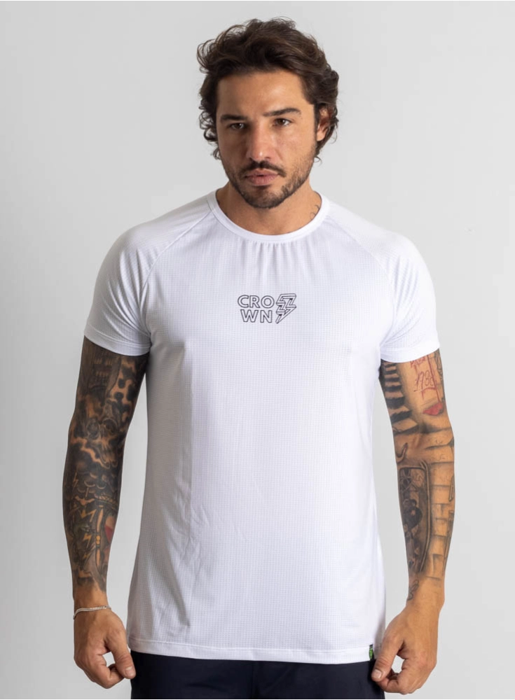Camiseta Crown Dry Fit ice Raio Branca