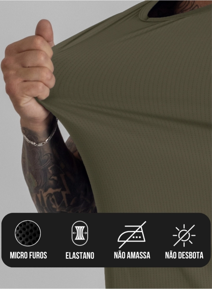 Camiseta Crown Dry Fit ice Verde Musgo Raio