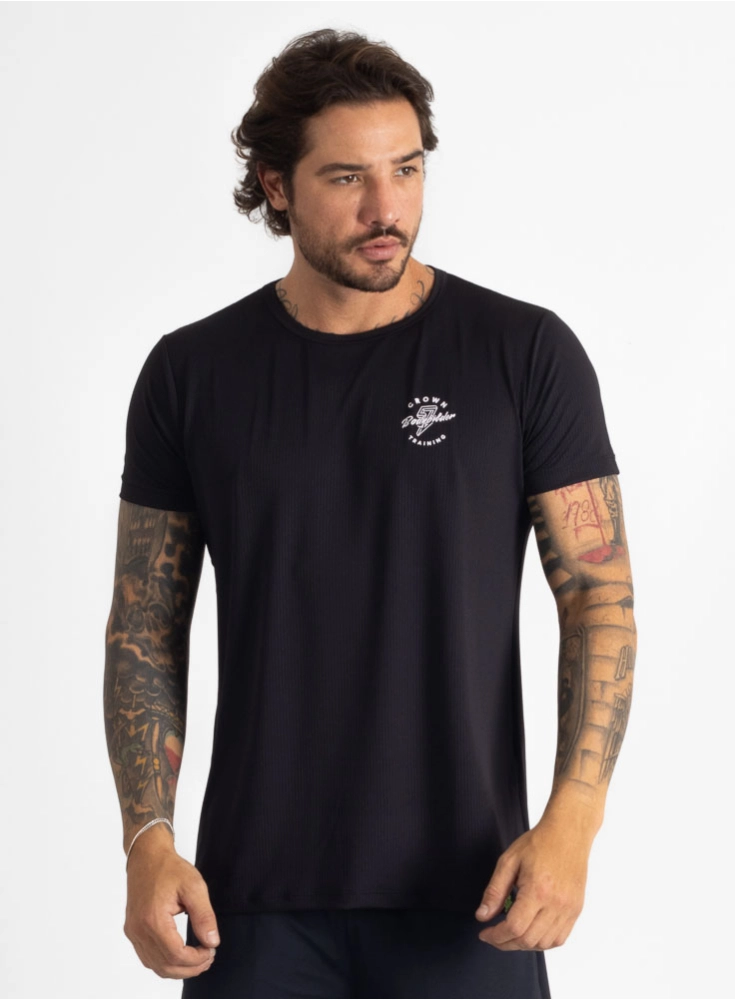 Camiseta Crown Polytech Bodybuilder Preta