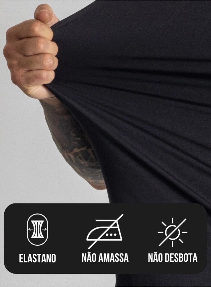 Camiseta Crown Dry Fit Lisa Preta