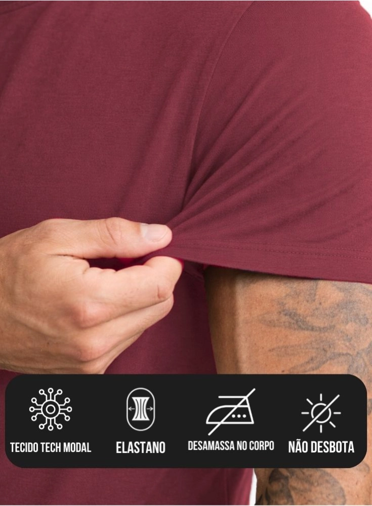Camiseta Crown Tech Modal Bordô Camiseta Crown Tech Modal Bordô