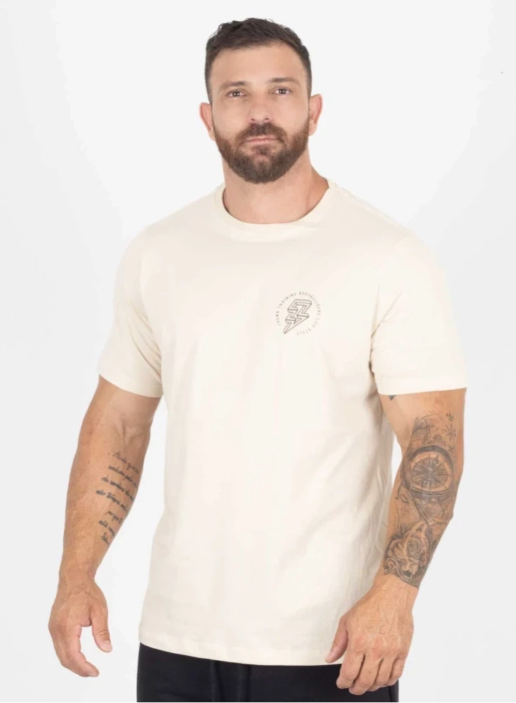 Camiseta Crown Training Bodybuilder Creme