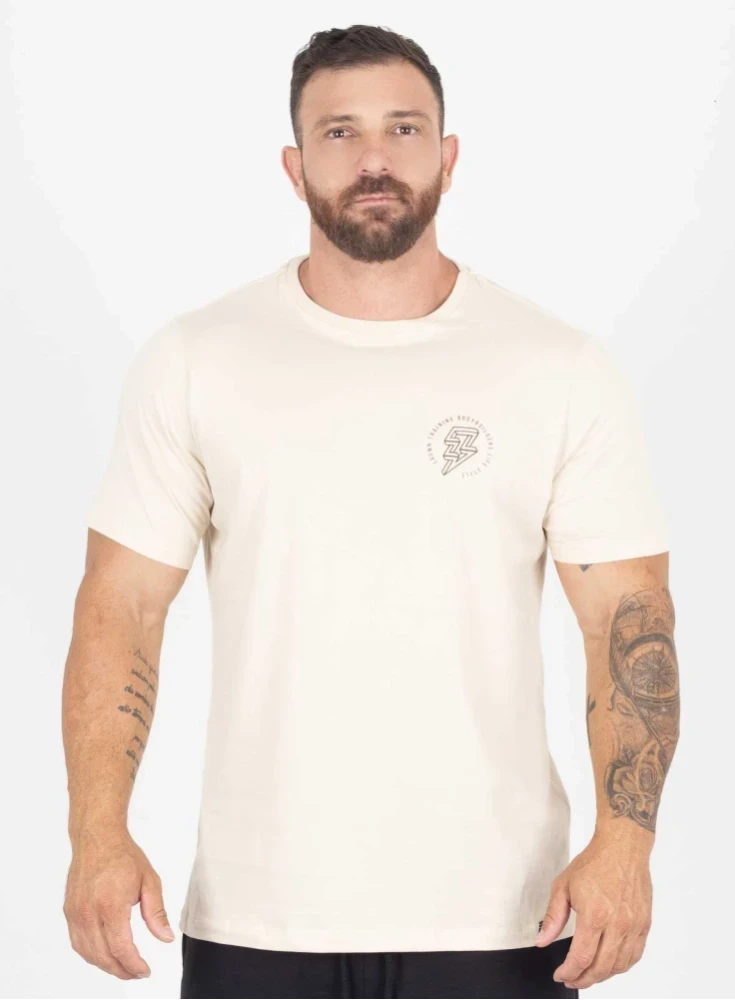 Camiseta Crown Training Bodybuilder Creme