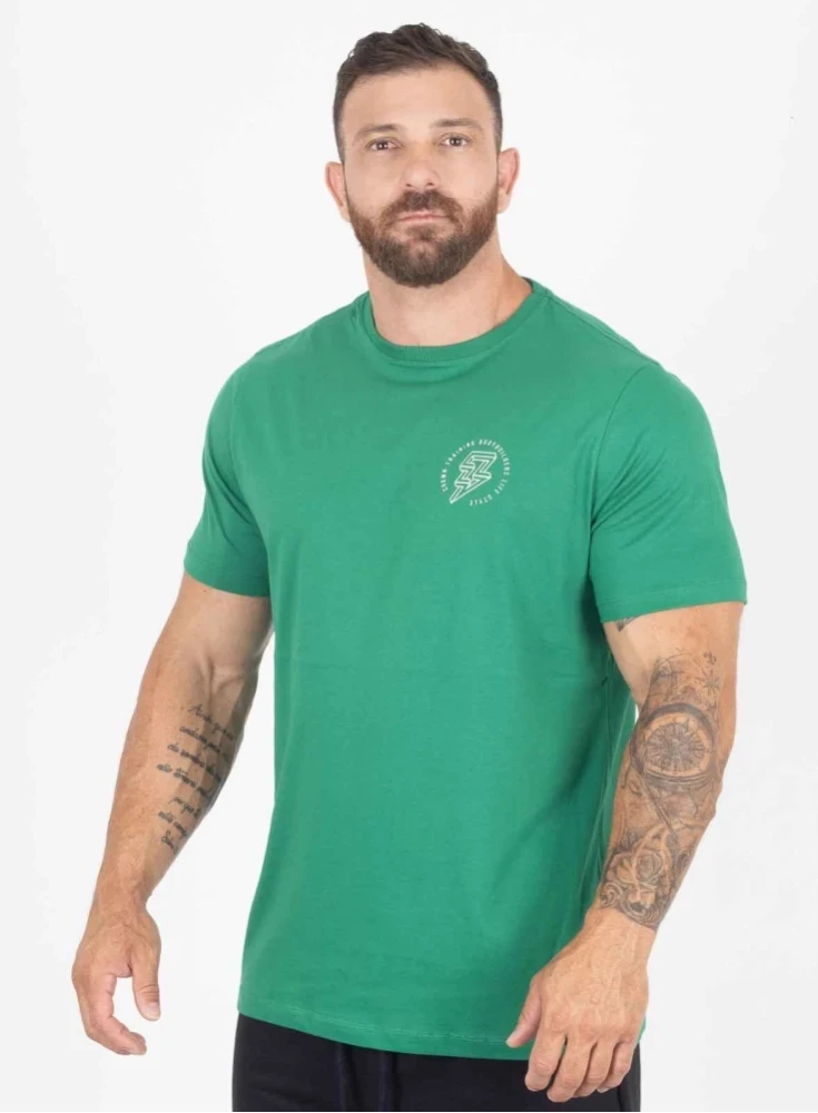 Camiseta Crown Training Bodybuilding Verde Bandeira