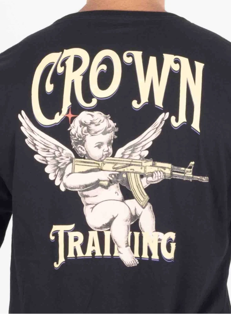 Camiseta Crown Over Bullet Wings Preta