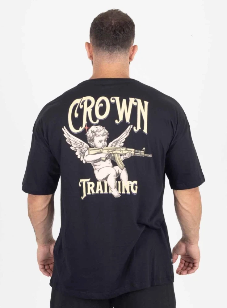 Camiseta Crown Over Bullet Wings Preta