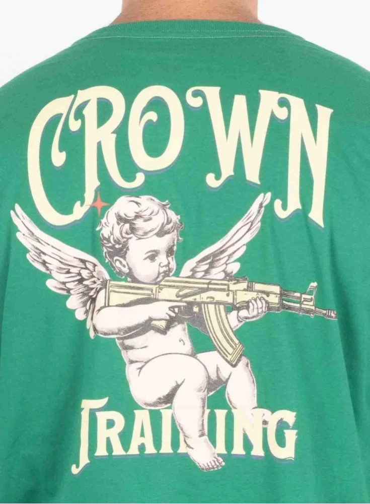Camiseta Crown Over Bullet Wings Verde
