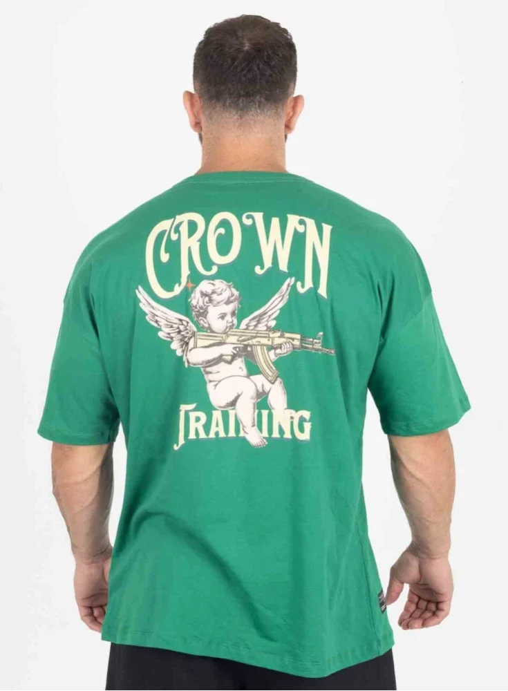 Camiseta Crown Over Bullet Wings Verde