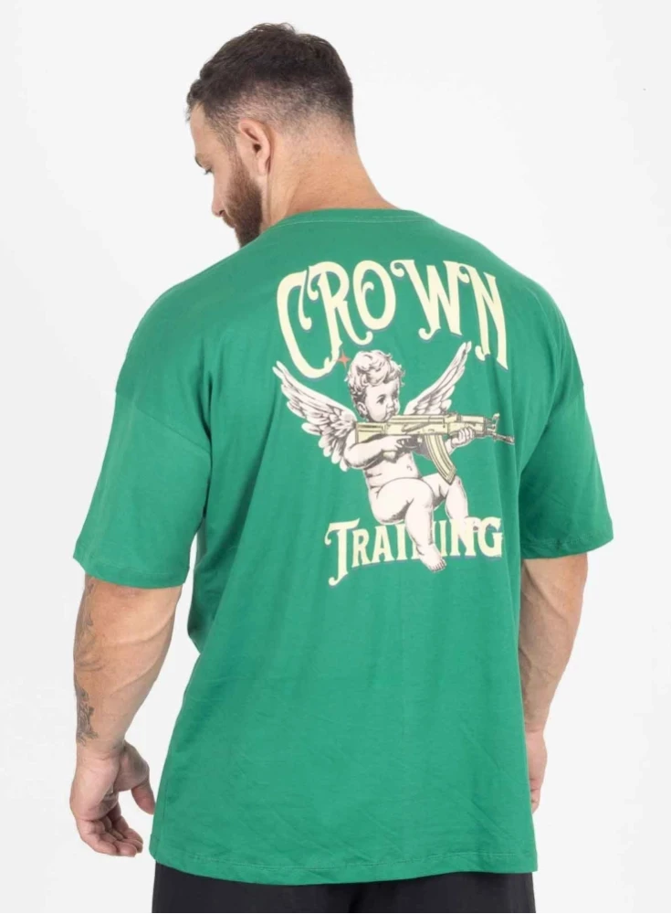 Camiseta Crown Over Bullet Wings Verde