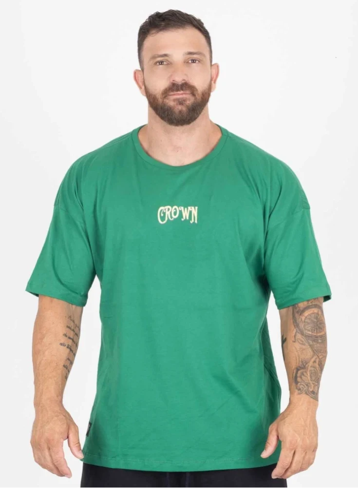 Camiseta Crown Over Bullet Wings Verde