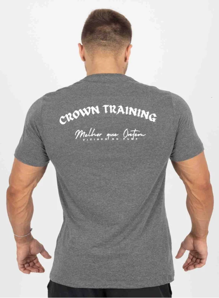 Camiseta Crown Training Viciado no Pump Mescla Black