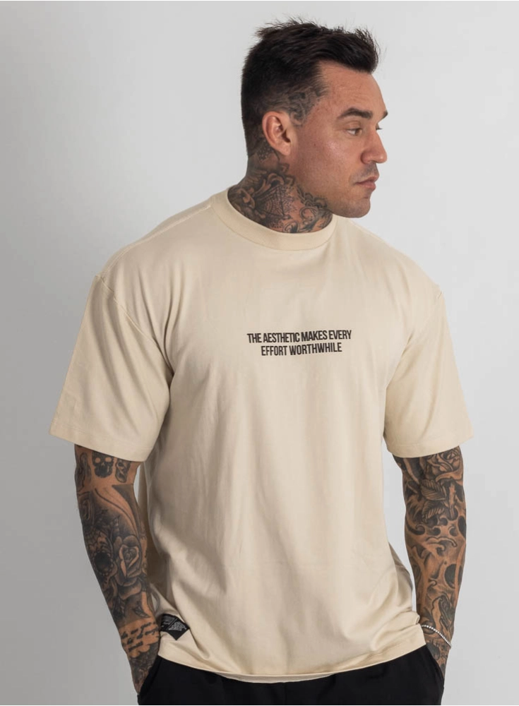 Camiseta Oversized Off White Bodybuilding Crown Training Camiseta Oversized Off White Bodybuilding Crown Training