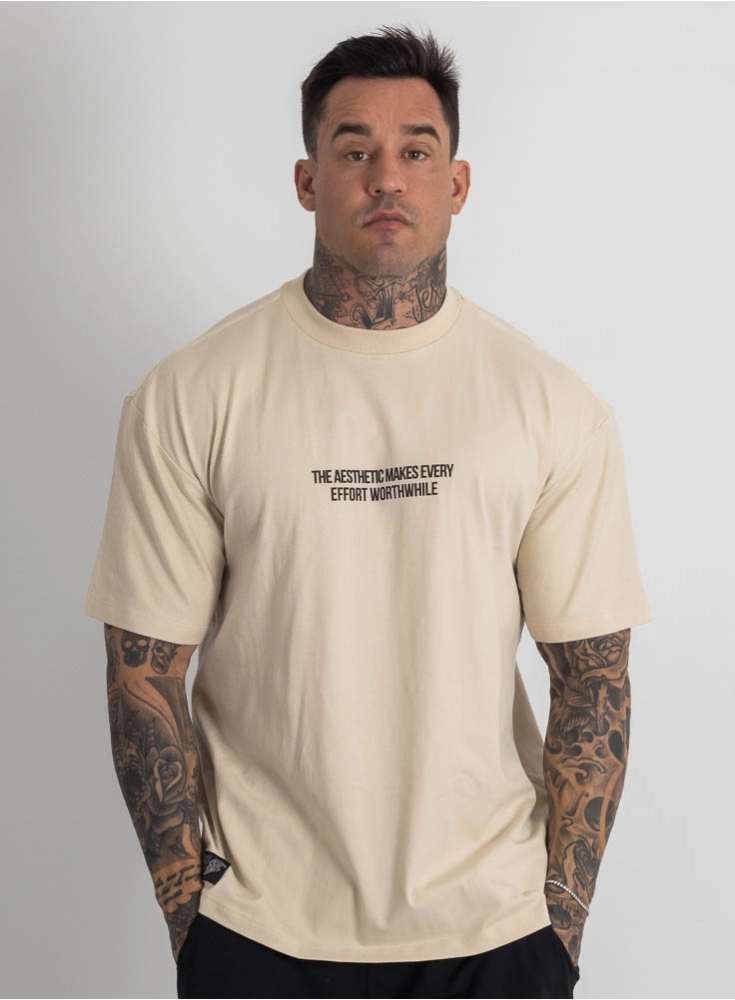 Camiseta Oversized Off White Bodybuilding Crown Training Camiseta Oversized Off White Bodybuilding Crown Training