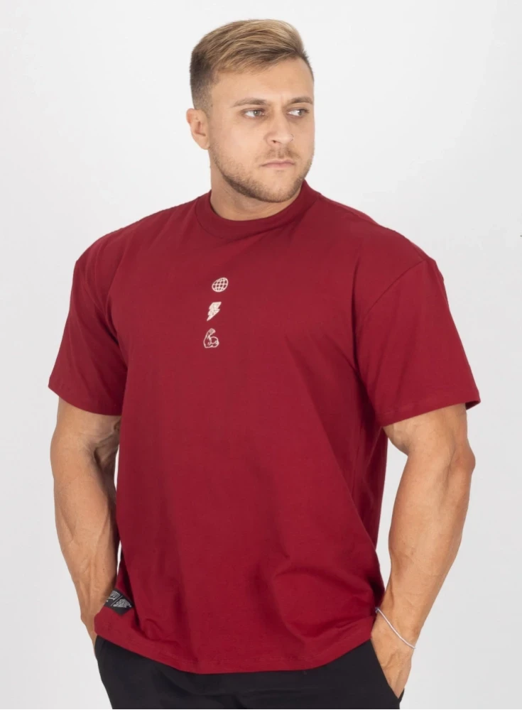 Camiseta Oversized Bordô Conquest