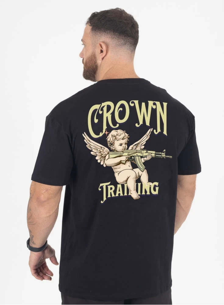 Camiseta Oversized Crown Training Bullet Wings Preta