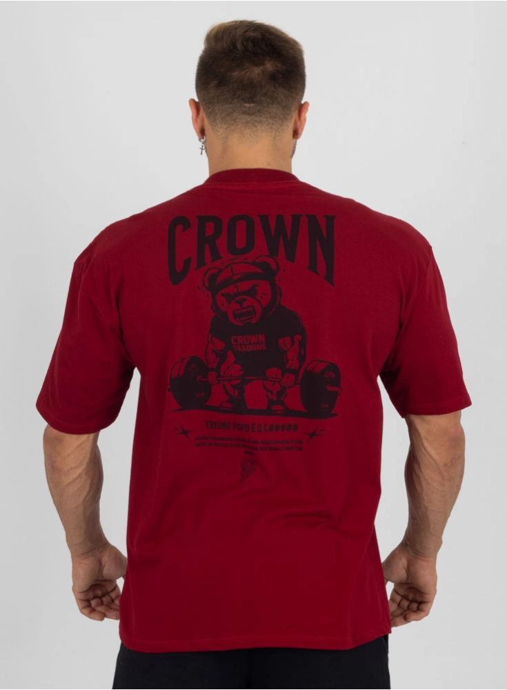 Camiseta Oversized Treino Fofo Bordô