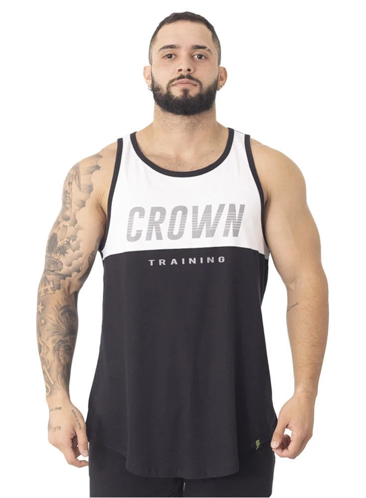 Regata Crown Training Long Preta e Branca