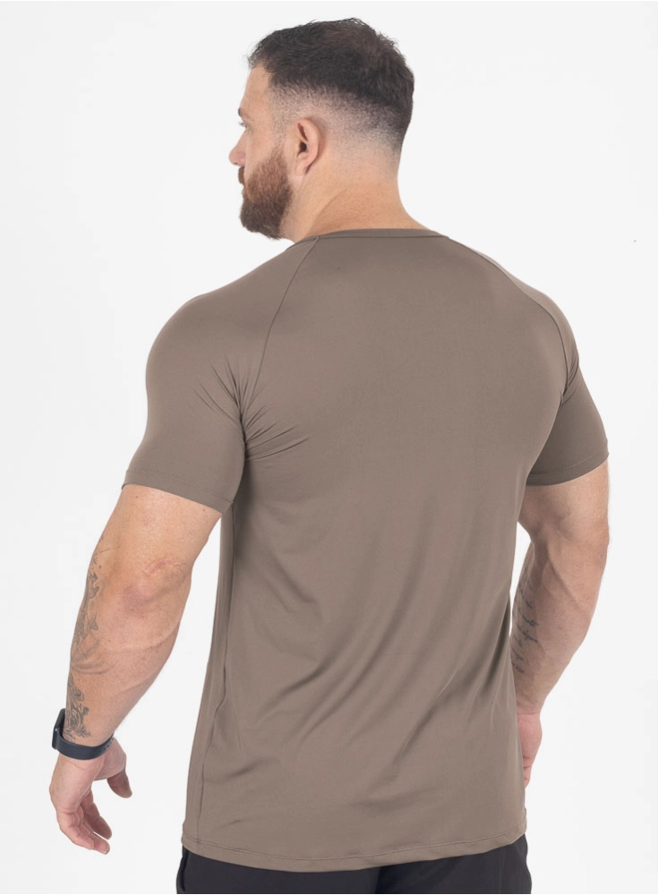 Camiseta Crown Dry Fit Marrom Taupê