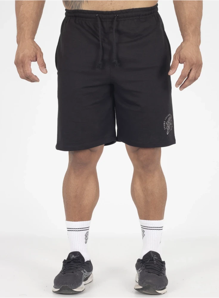 Bermuda Crown Trad Moletom Bodybuilding Bordada  Preto 