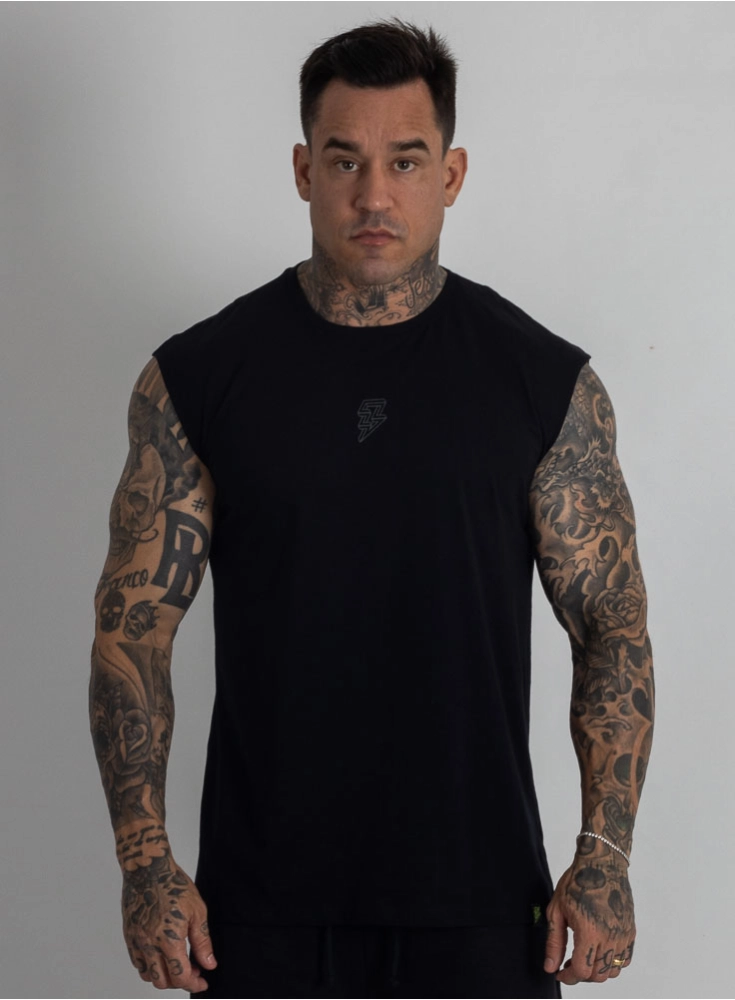 Regata Crown Japonesa Reta Bodybuilder Preta Regata Crown Japonesa Reta Bodybuilder Preta