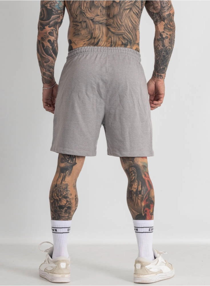 Bermuda de Moletom Crown Curta Middle Bordada Mescla