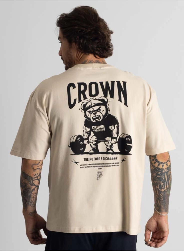 Camiseta Oversized Treino Fofo Creme