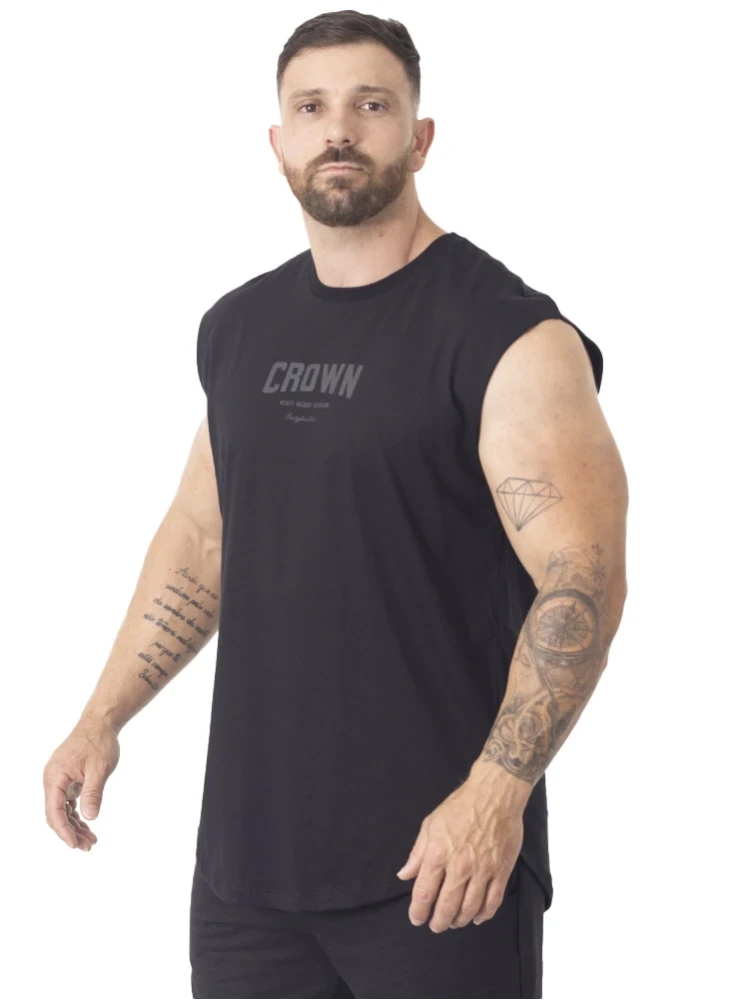Regata Crown Japonesa Bodybuilder  Preto 