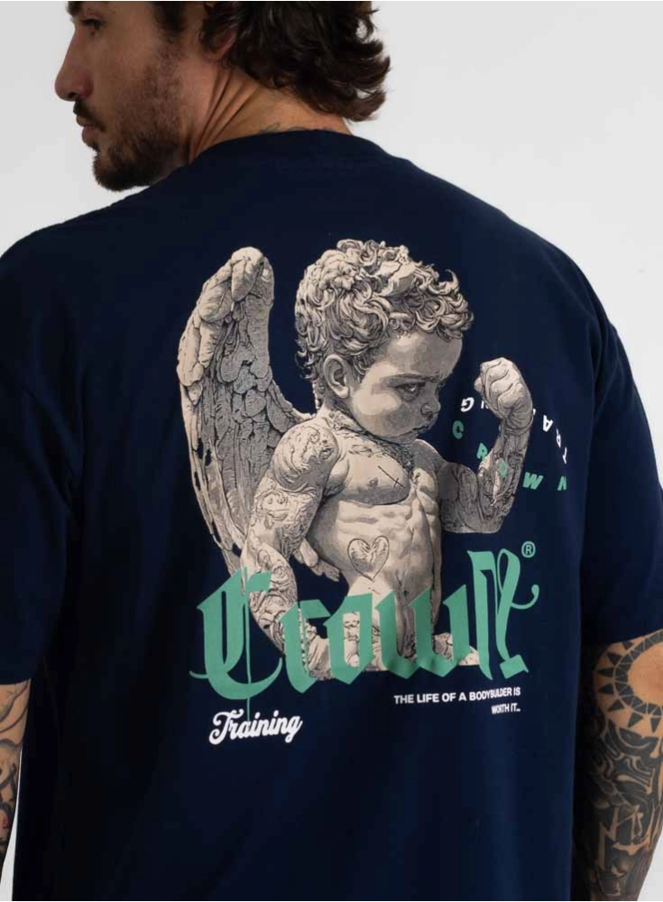Camiseta Oversized Azul Marinho Angel