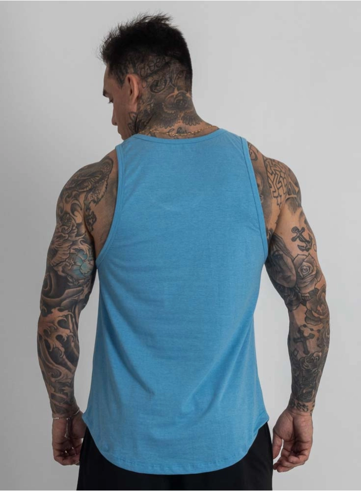 Regata Crown Tradicional Core Mescla Azul Claro Regata Crown Tradicional Core Mescla Azul Claro