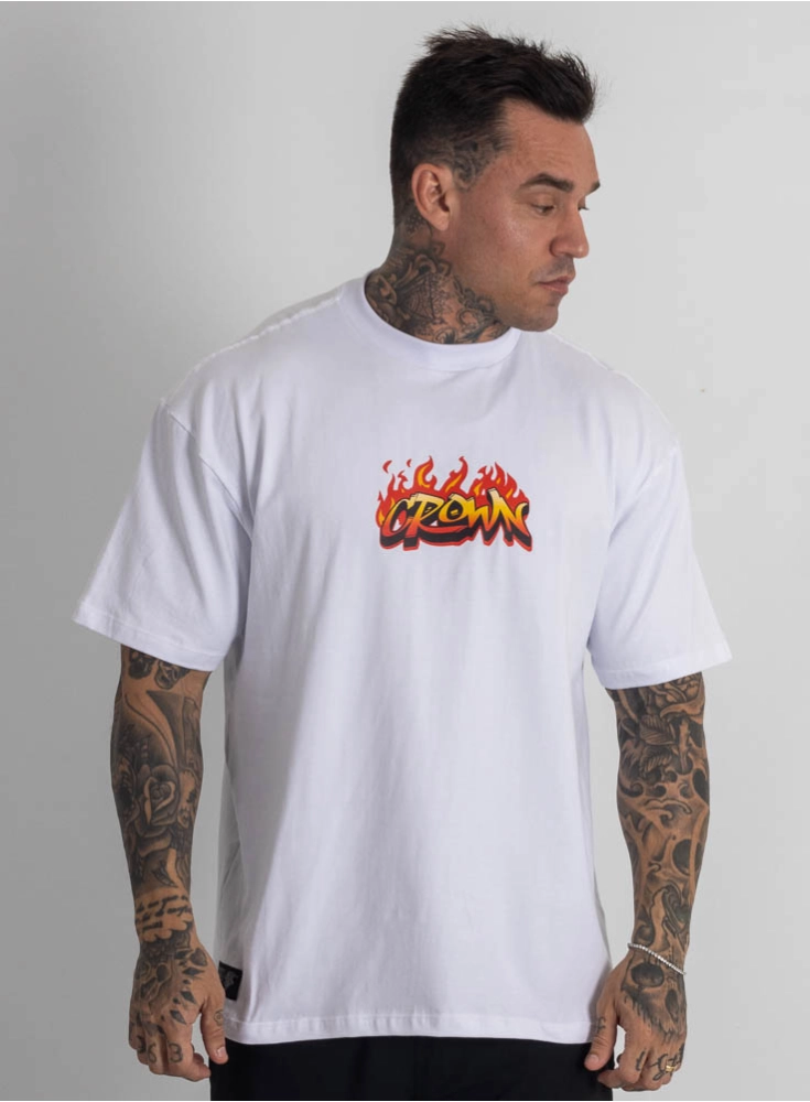 Camiseta Oversized Burn Branca