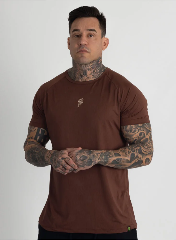 Camiseta Crown Dry Fit ice Logo Marrom