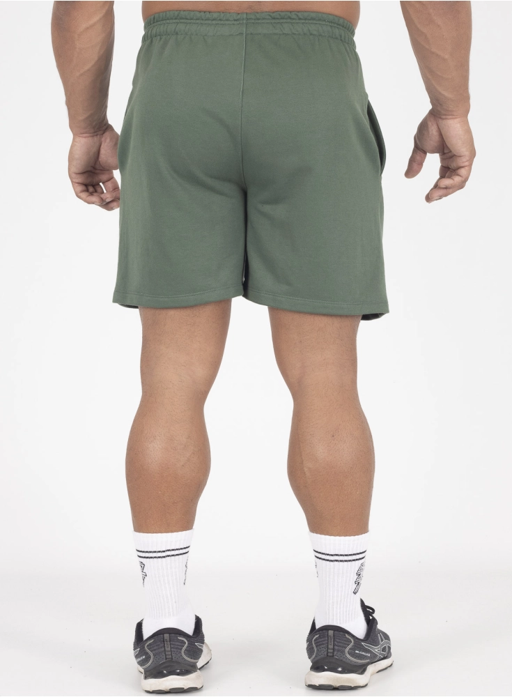 Bermuda Crown Moletom Curta Raio Bordada Verde Escuro 