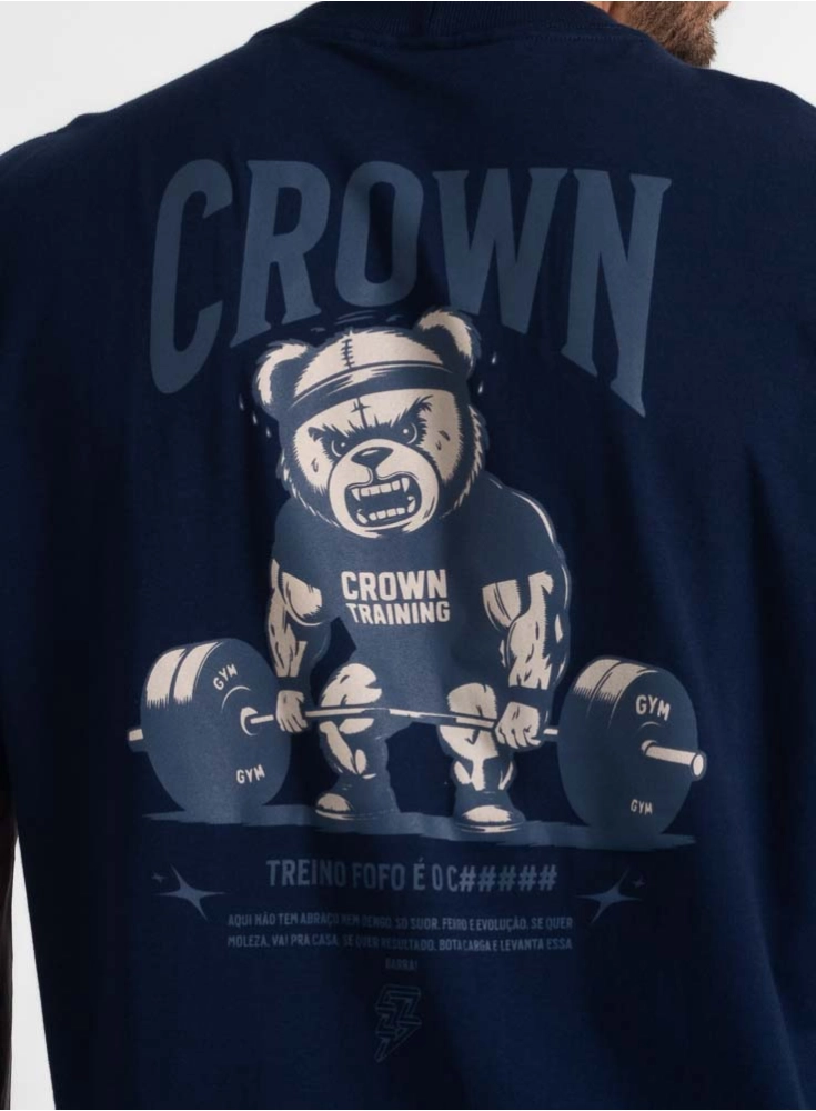 Camiseta Oversized Treino Fofo Azul Marinho