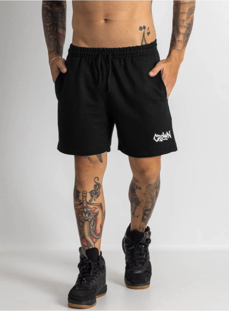Bermuda Moletom Preta Curta Graffs Crown Training Bermuda Moletom Preta Curta Graffs Crown Training
