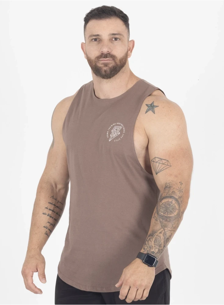 Regata Crown Tank Bodybuilding  Marrom Taupe 